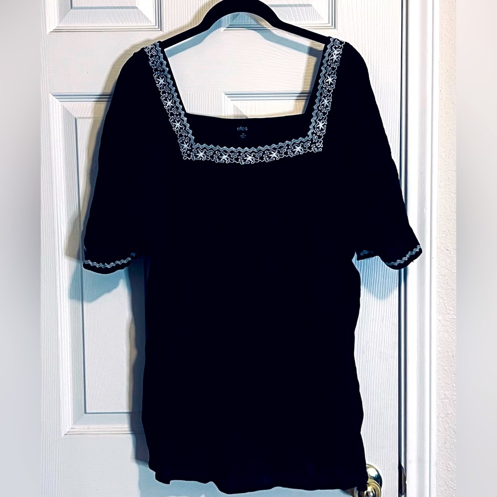 Square Neck Top by Ellos
